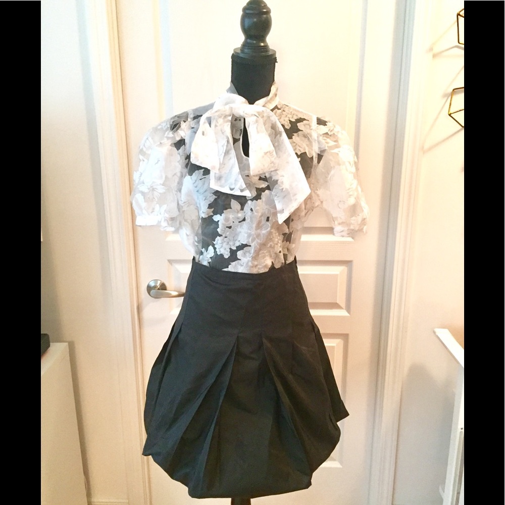 Rebecca Taylor Silk Skirt - Black